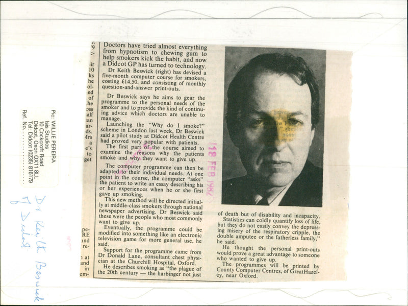 Dr Keith Beswick - Vintage Photograph