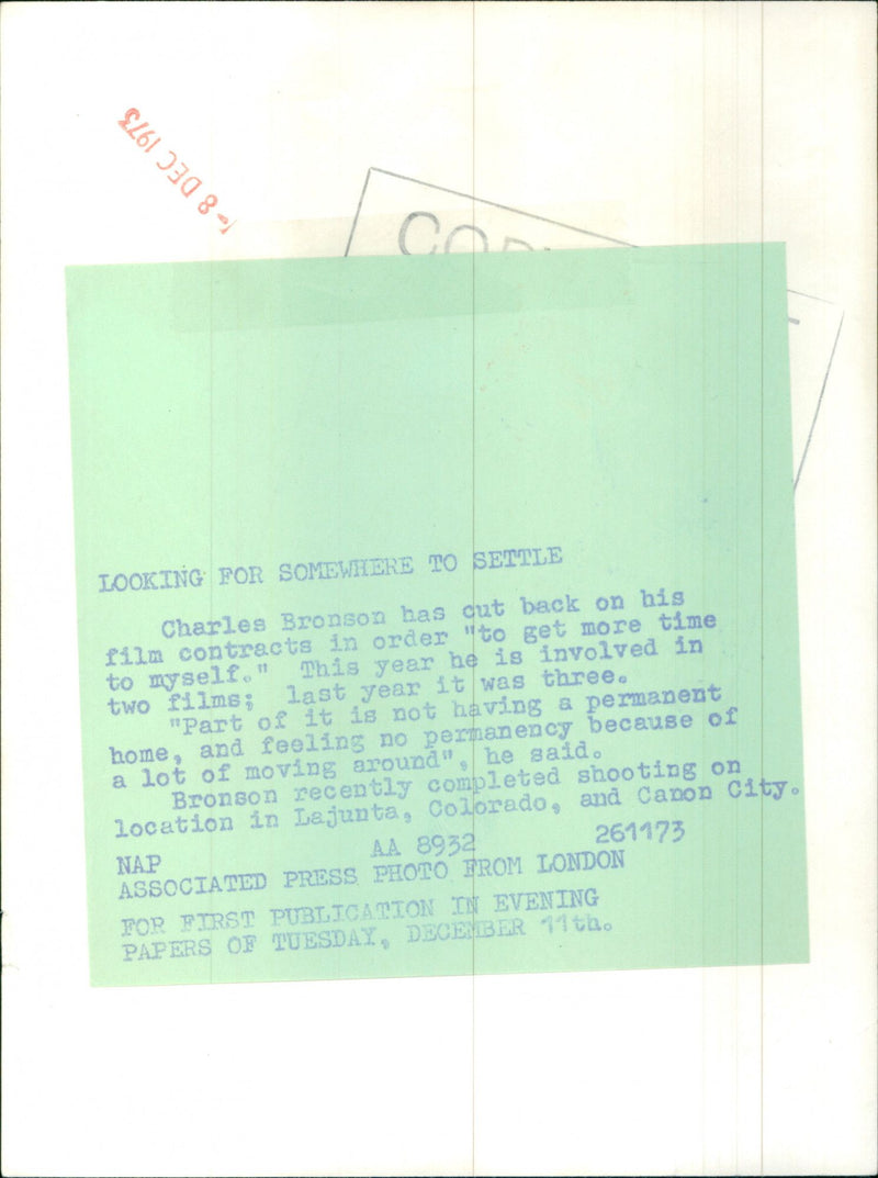 Charles Bronson - Vintage Photograph