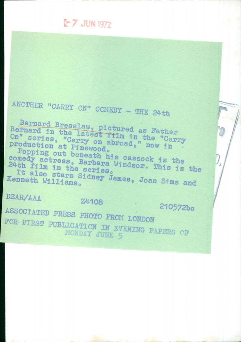 Bernard Bresslaw - Vintage Photograph