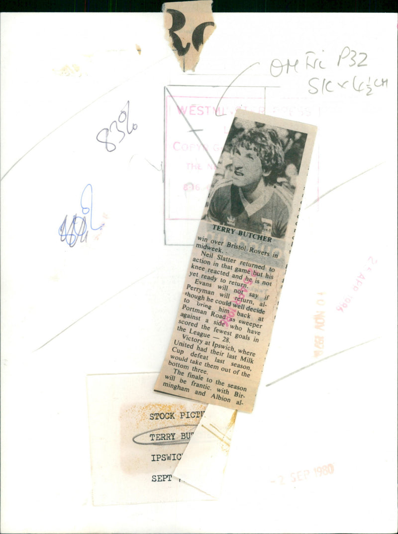 Terry Butcher - Vintage Photograph