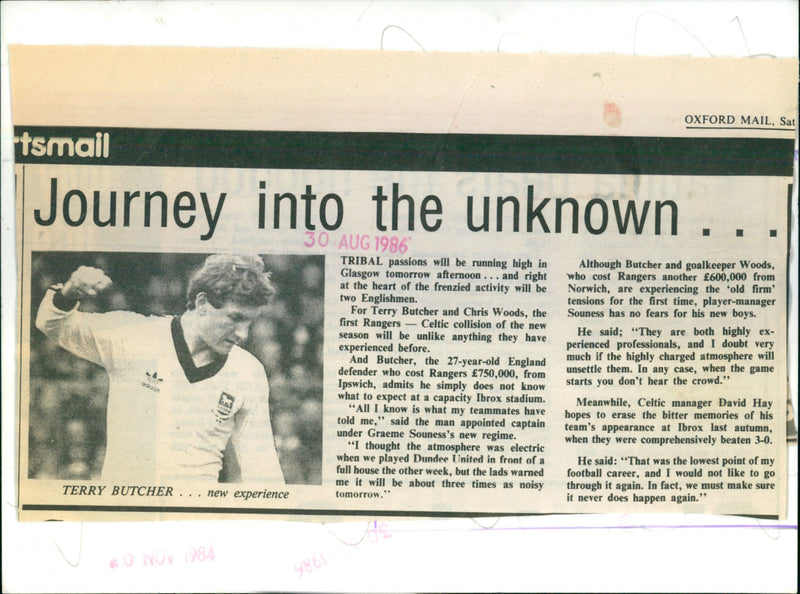Terry Butcher - Vintage Photograph
