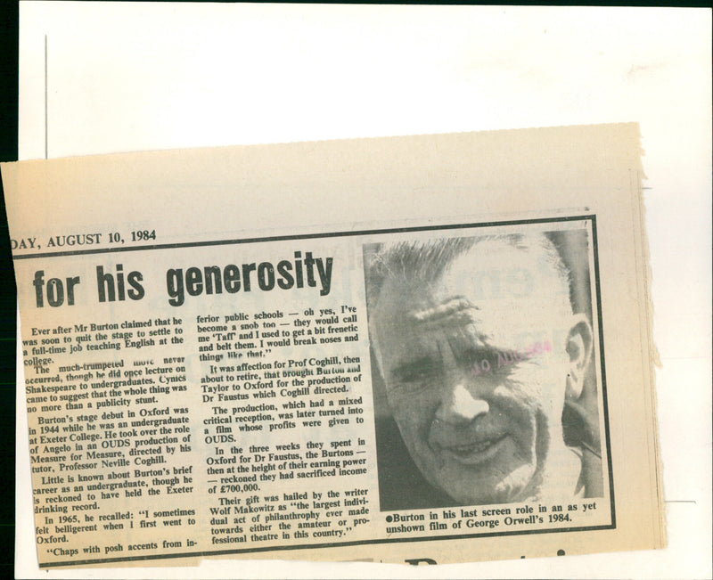 Richard Burton - Vintage Photograph