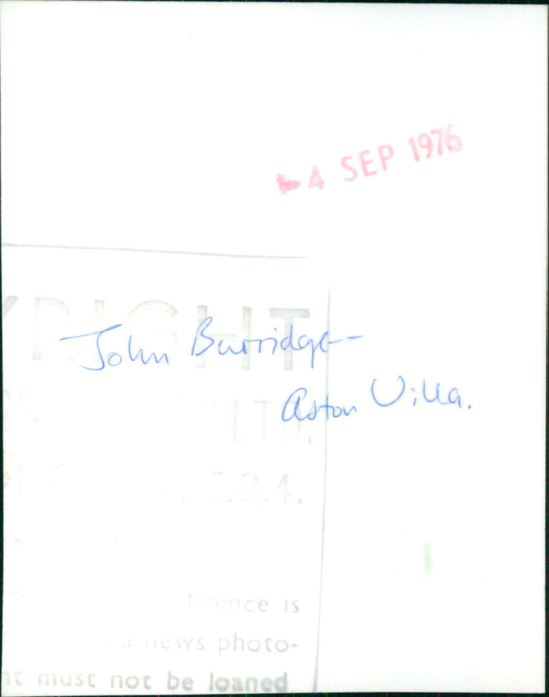 John Burridge - Vintage Photograph