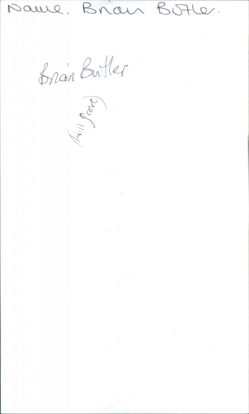 Brian Butler - Vintage Photograph