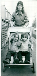 Mother with twins - Vintage Photograph