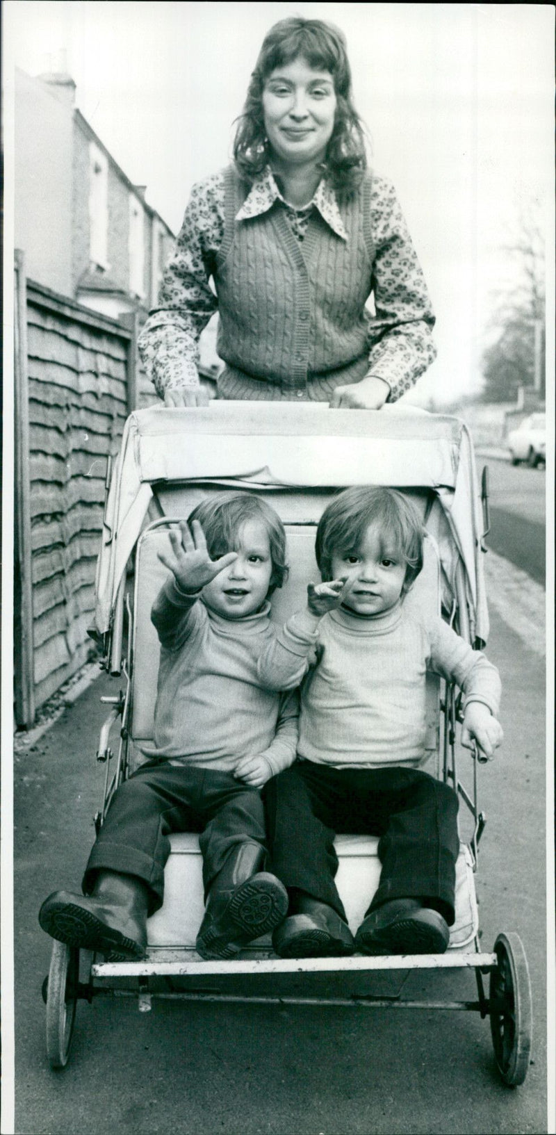 Mother with twins - Vintage Photograph