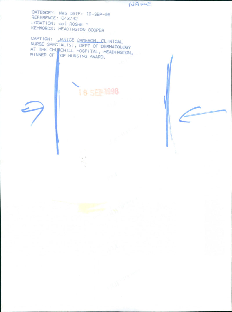 Janice Cameron - Vintage Photograph