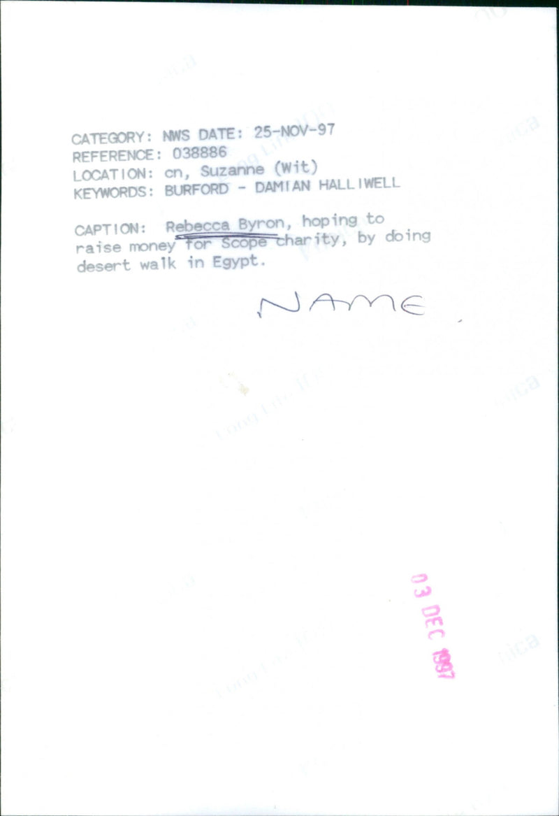 Rebecca Byron - Vintage Photograph