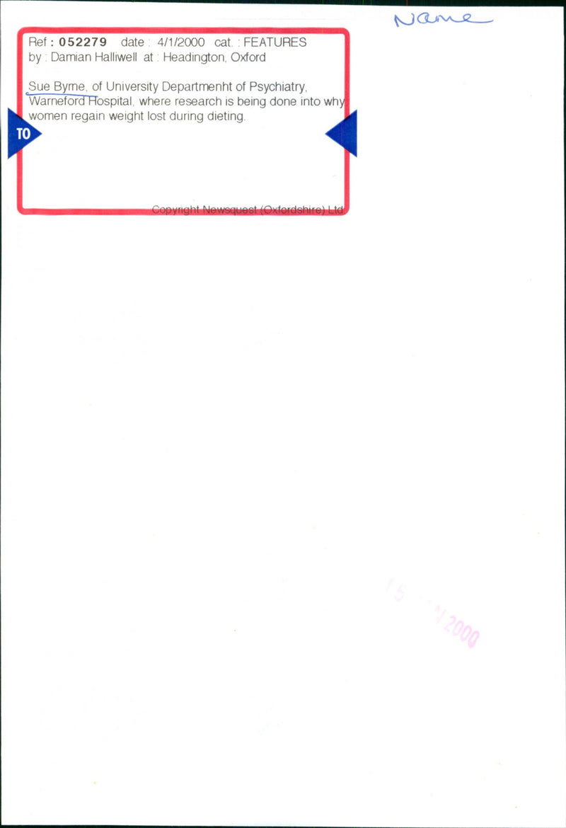 Sue Byrne - Vintage Photograph