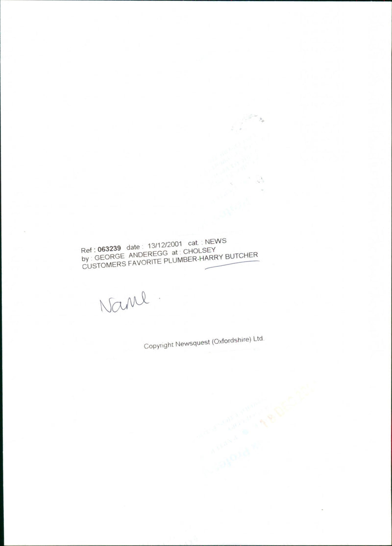 Harry Butcher - Vintage Photograph