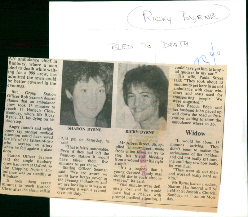 Ricky Byrne - Vintage Photograph