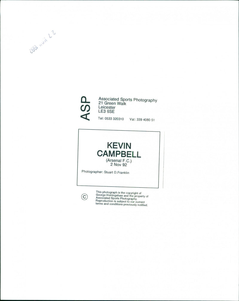Kevin Campbell - Vintage Photograph