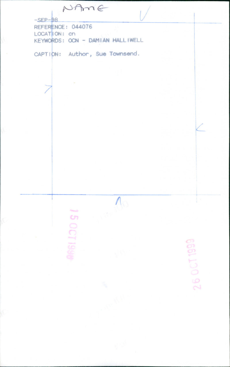 Sue Townsend - Vintage Photograph