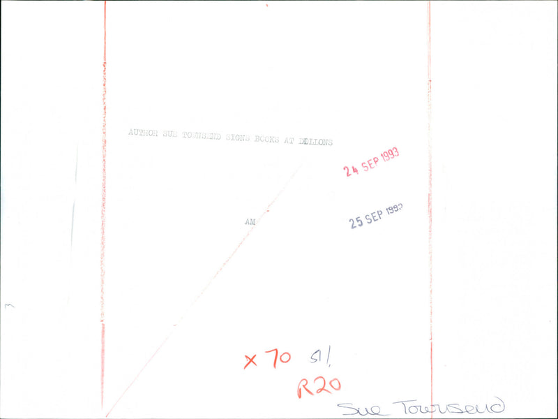 Sue Townsend - Vintage Photograph