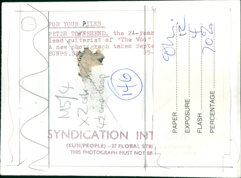 Pete Townshend - Vintage Photograph