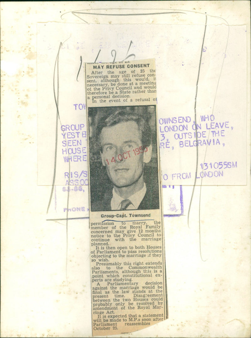 Group Captain Peter Townsend - Vintage Photograph