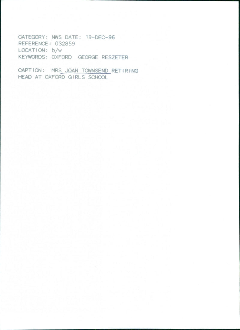 Joan Townsend - Vintage Photograph