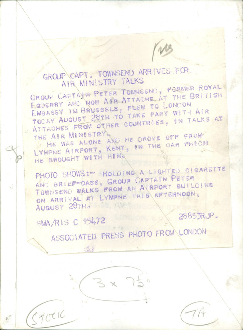 Group Captain Peter Townsend - Vintage Photograph