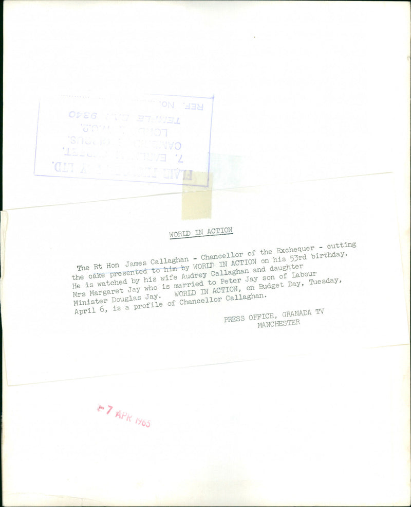 James Callaghan - Vintage Photograph