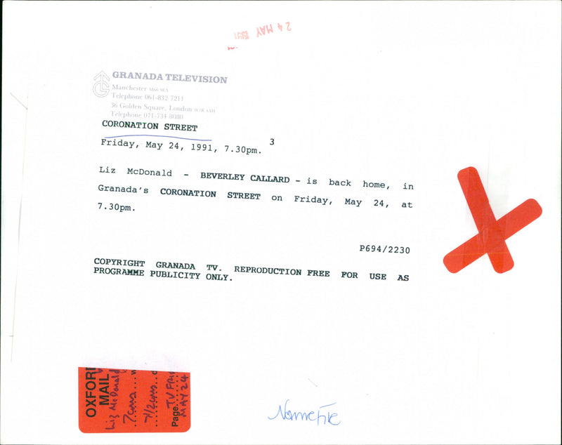 Beverly Callard - Vintage Photograph