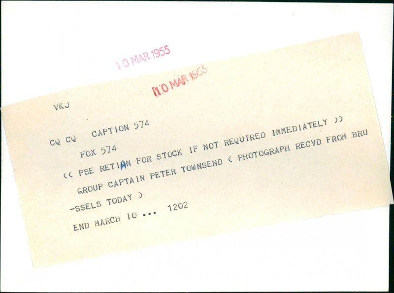 Group Captain Peter Townsend - Vintage Photograph