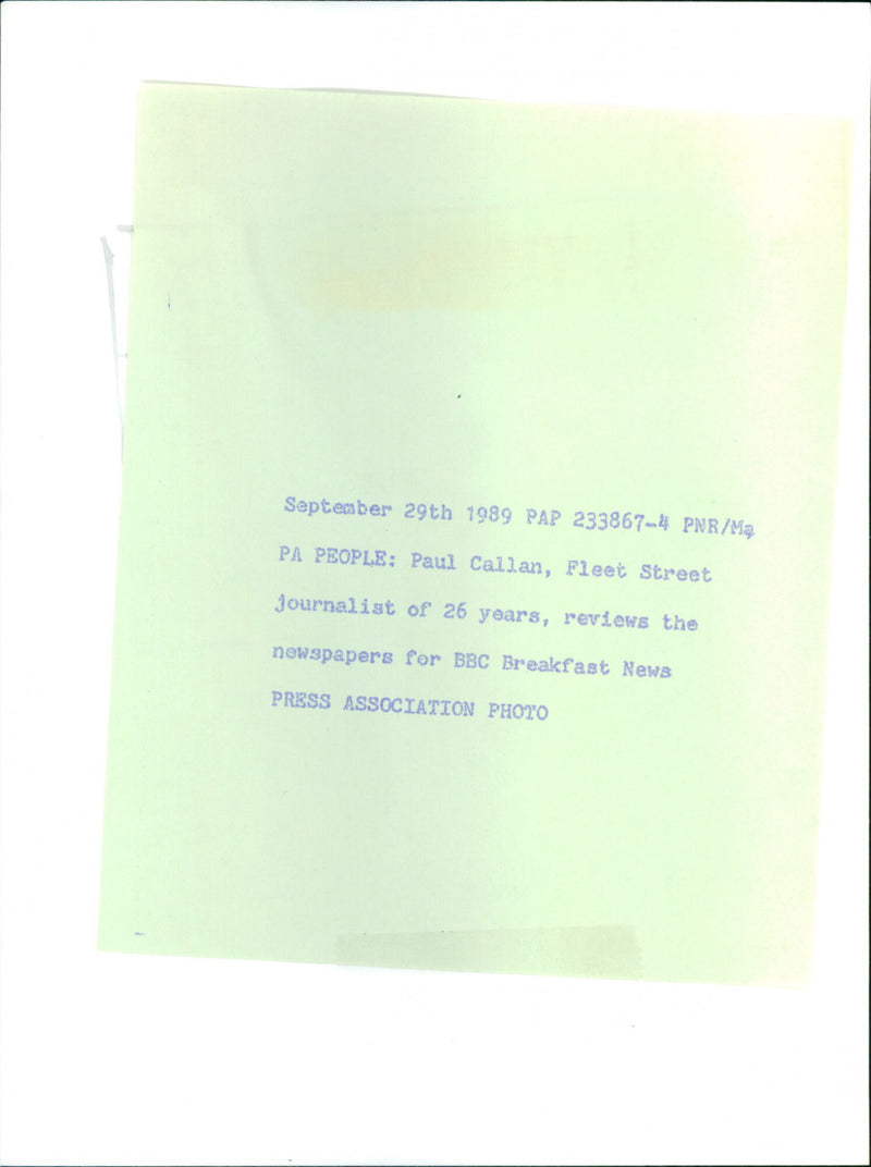 Paul Callan - Vintage Photograph