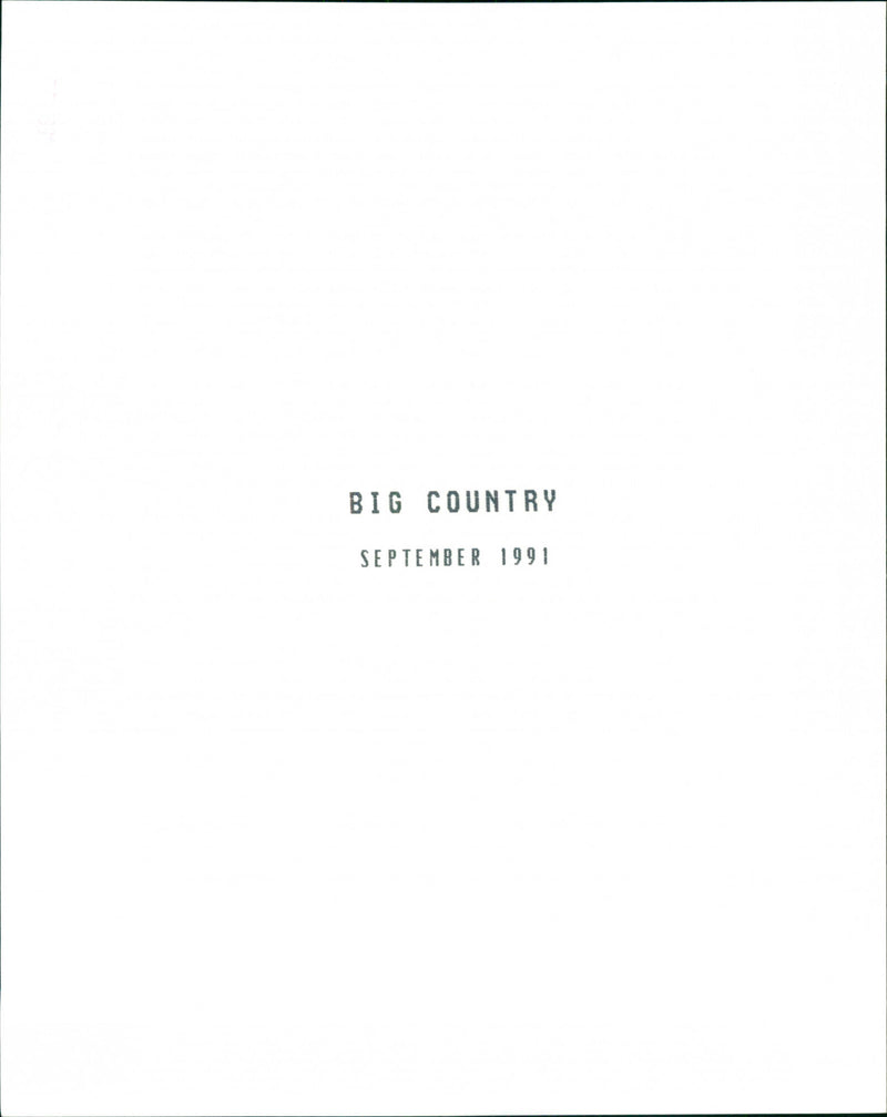 Big Country - Vintage Photograph