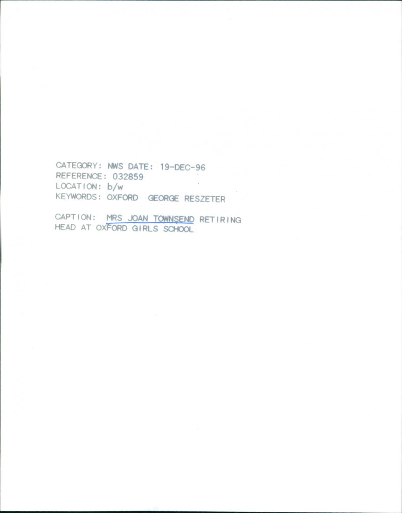 Joan Townsend - Vintage Photograph