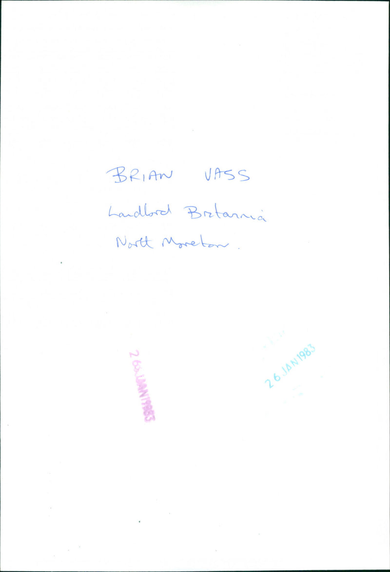 Brian Vass - Vintage Photograph