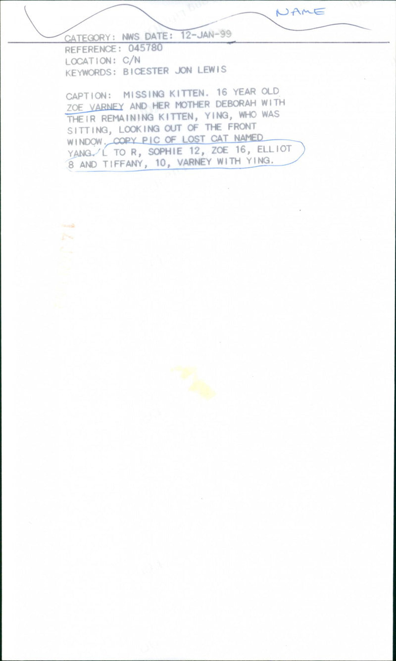 Zoe Varney - Vintage Photograph