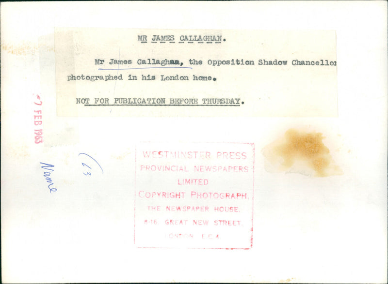 James Callaghan - Vintage Photograph