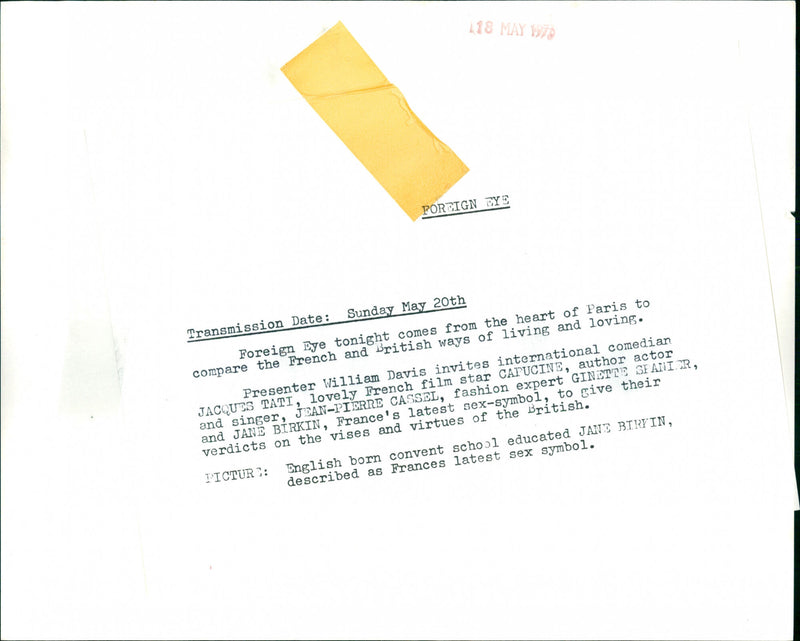 Jane Birkin - Vintage Photograph