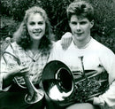 Musical siblings - Vintage Photograph