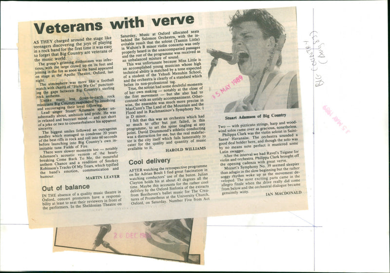 Stuart Adamson - Vintage Photograph