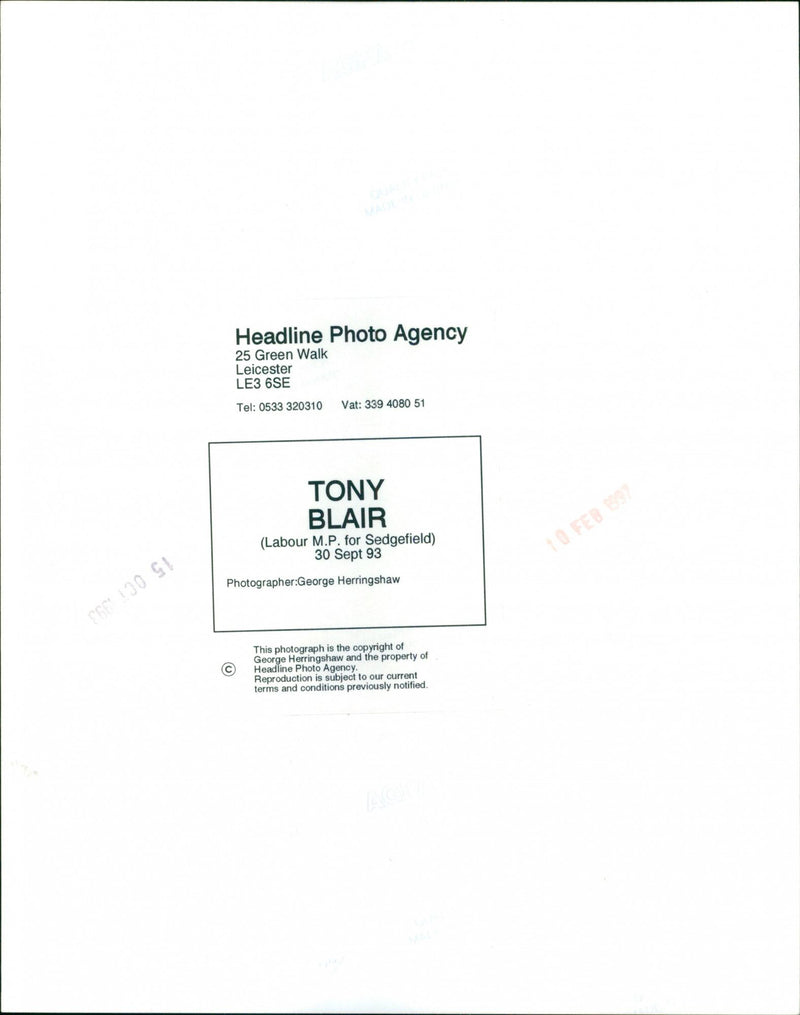 Tony Blair - Vintage Photograph
