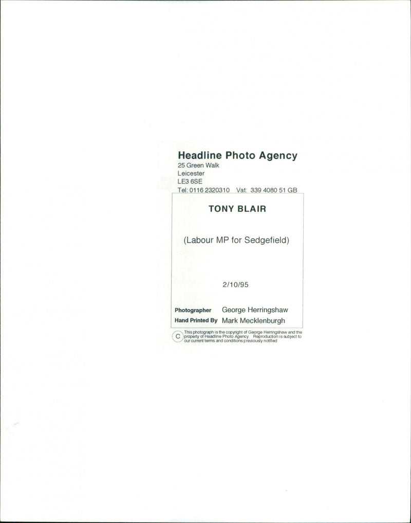 Tony Blair - Vintage Photograph