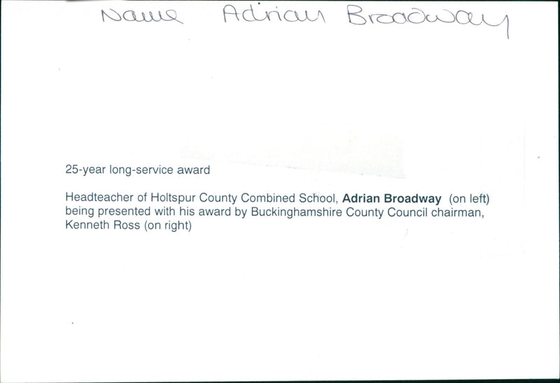 Adrian Broadway - Vintage Photograph