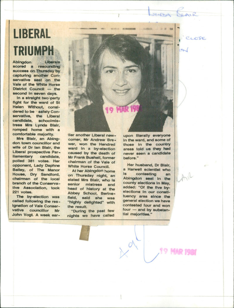 Lynda Blair - Vintage Photograph