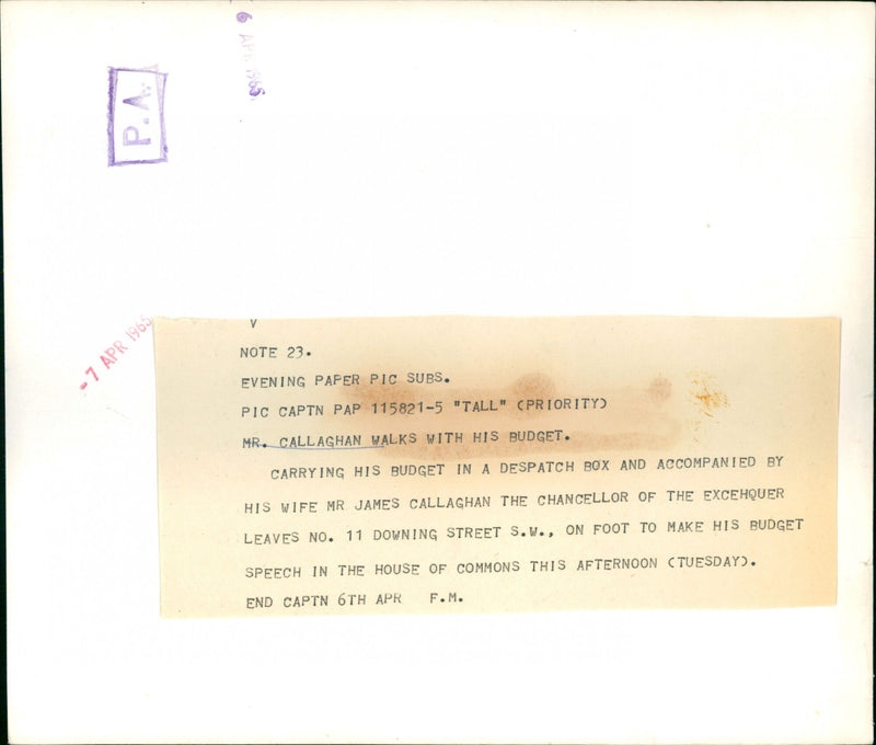 Mr Callaghan with his wife - Vintage Photograph