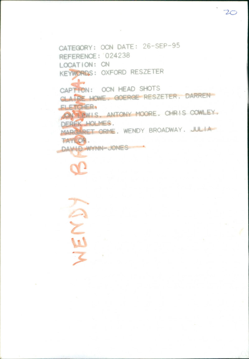 Wendy Broadway - Vintage Photograph