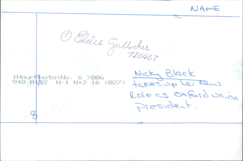 Nicky Black - Vintage Photograph