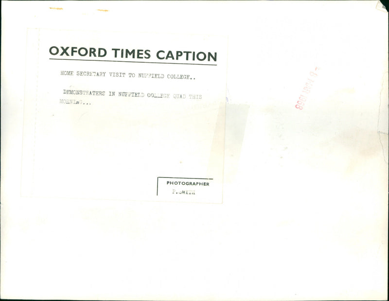 Home secretary visit to Nuffield college - Vintage Photograph