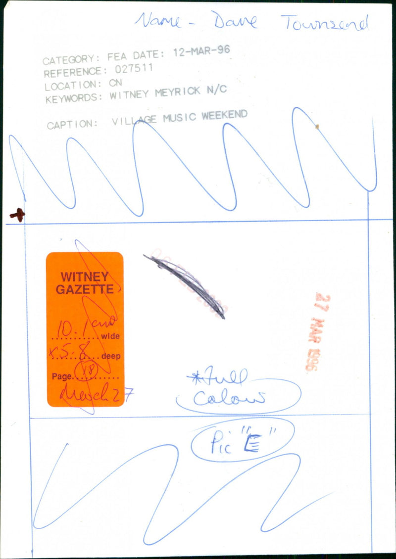 Dave Townsend - Vintage Photograph