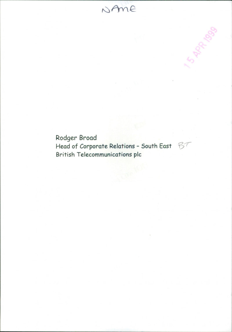 Rodger Broad - Vintage Photograph