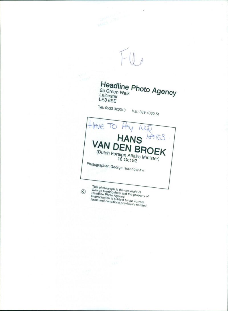 Hans Van Den Broek - Vintage Photograph