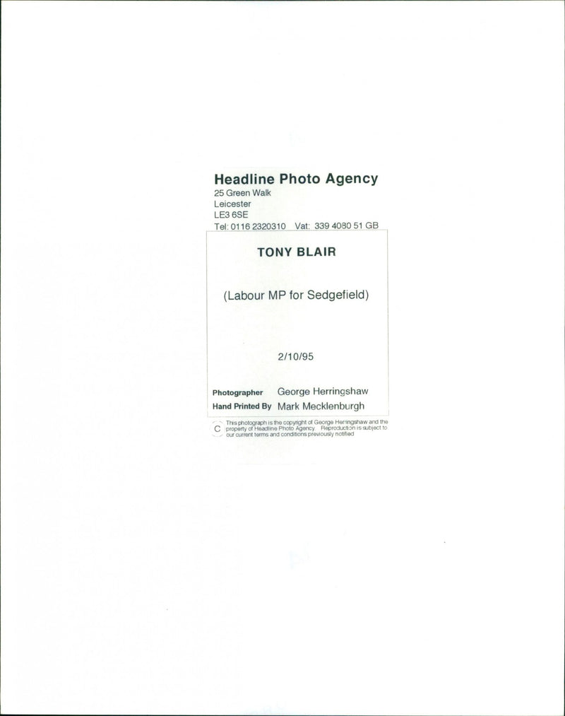 Tony Blair - Vintage Photograph