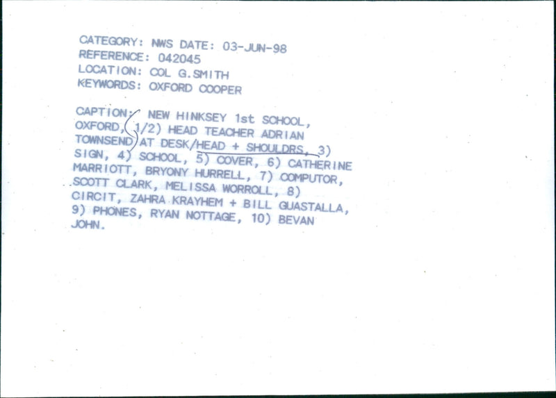 Adrian Townsend - Vintage Photograph