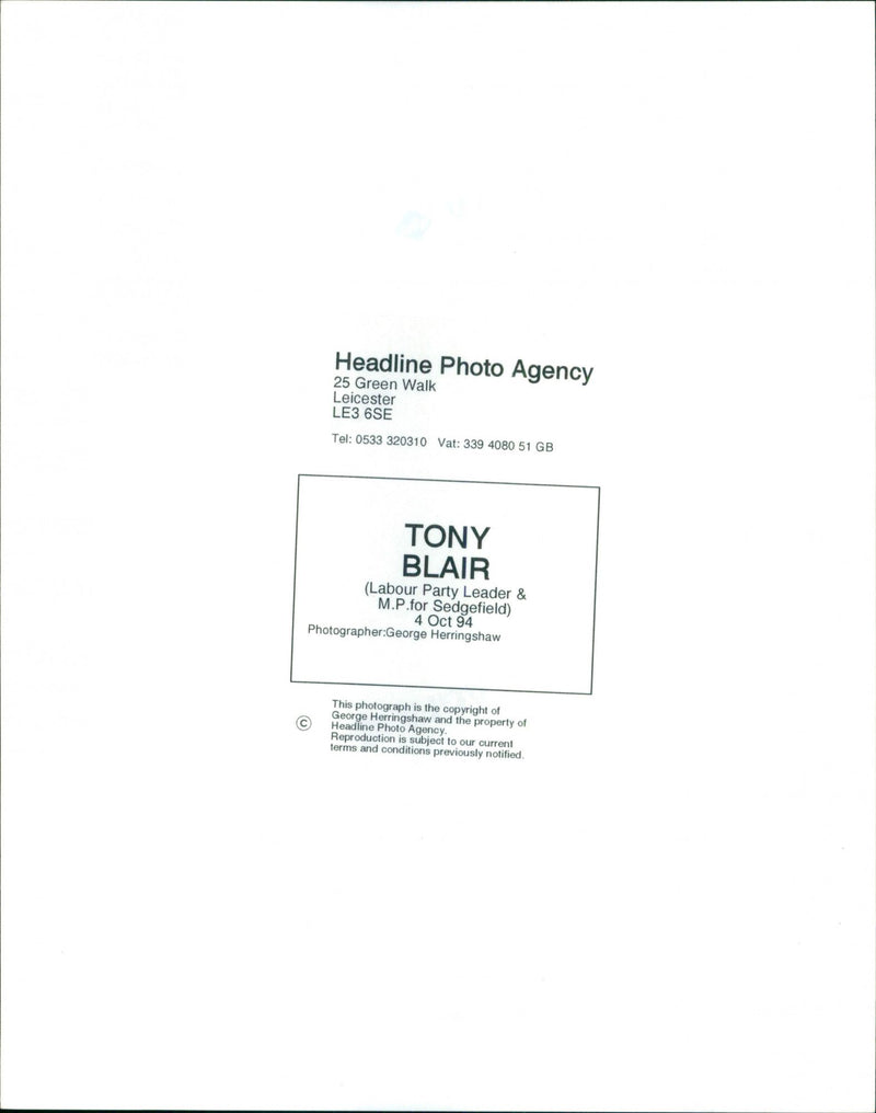 Tony Blair - Vintage Photograph