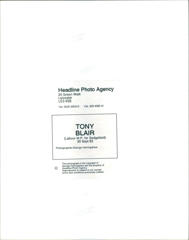 Tony Blair - Vintage Photograph