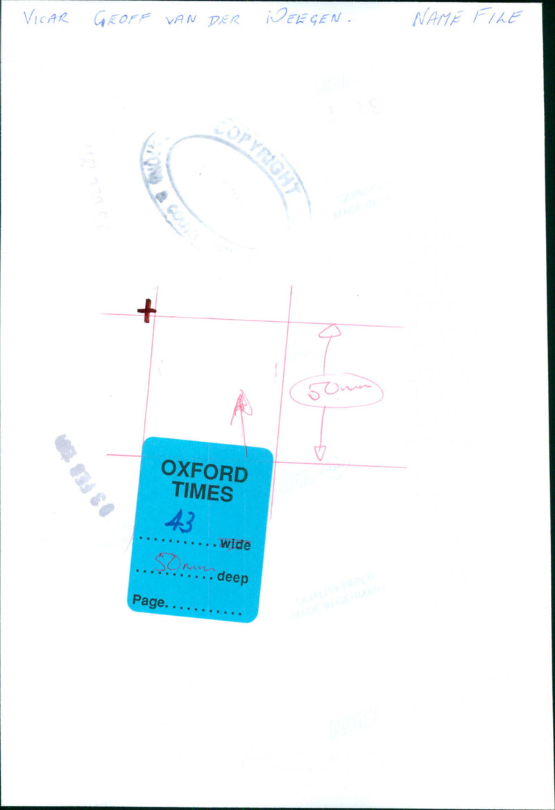 Vicar Geoff van der Weegen - Vintage Photograph